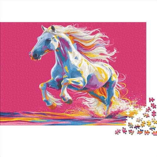 Pferd Holzpuzzles 300 Teile Holzspielzeug Cartoon Netter Spaß Geschicklichkeitsspiel Für Erwachsene Und Kinder Ab 10 Jahren 300pcs (40x28cm) von EYABZKLDZ