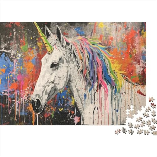 Pferd Puzzle 1000 Teile Holzspielzeug Cartoon Netter Spaß Geschicklichkeitsspiel Für Erwachsenenpuzzle Ab 14 Jahren 1000pcs (75x50cm) von EYABZKLDZ