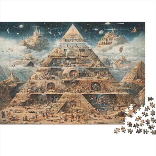 Pyramide Puzzle 300 Teile Holzspielzeug Spektakulär Erwachsenenpuzzle Geschicklichkeitsspiel Für Erwachsenenpuzzle Ab 14 Jahren 300pcs (40x28cm) von EYABZKLDZ