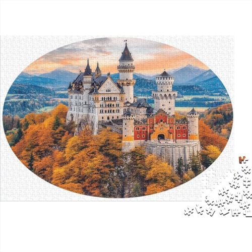 Schloss Holzpuzzles 300 Teile Holzspielzeug Spektakulär Schloss Geschicklichkeitsspiel Für Erwachsene Und Kinder Ab 10 Jahren 300pcs (40x28cm) von EYABZKLDZ