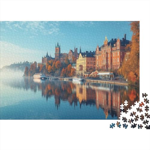 Schloss Holzpuzzles 300 Teile Holzspielzeug Spektakulär Schloss Puzzle-Spiel Für Erwachsene Und Kinder Ab 14 Jahren 300pcs (40x28cm) von EYABZKLDZ