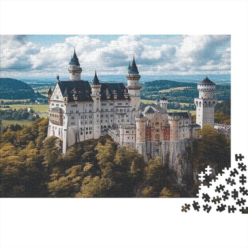 Schloss Puzzle 1000 Teile Holzspielzeug Spektakulär Schloss Erwachsenenpuzzle Geschicklichkeitsspiel Unique Gift Home Decor 1000pcs (75x50cm) von EYABZKLDZ