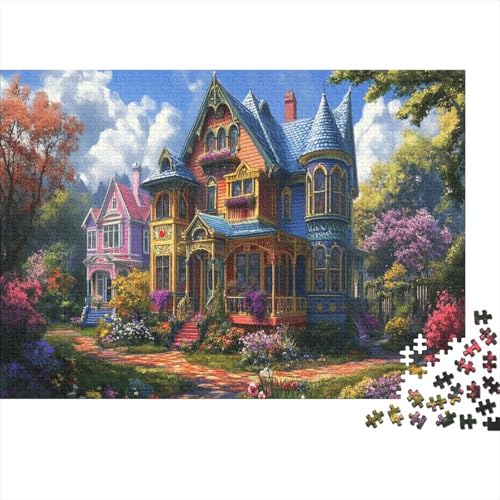 Schloss Wooden Puzzle 300 Teile Holzspielzeug Komplex und exquisit Erwachsenenpuzzle Unique Gift Home Decor 300pcs (40x28cm) von EYABZKLDZ