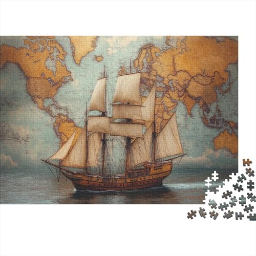 Segeln und Navigation 1 Holzpuzzles 1000 Teile Holzspielzeug Auf See Majestic Puzzle-Spiel Für Erwachsene Und Kinder Ab 10 Jahren 1000pcs (75x50cm) von EYABZKLDZ