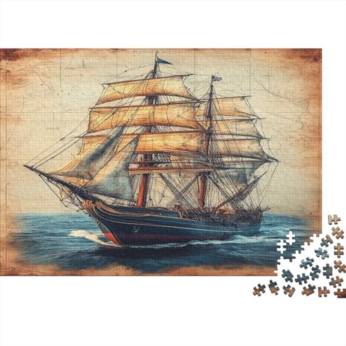 Segeln und Navigation Puzzle 500 Teile Holzspielzeug Auf See Majestic Erwachsenenpuzzle Geschicklichkeitsspiel Für Erwachsene Und Kinder Ab 10 Jahren 500pcs (52x38cm) von EYABZKLDZ