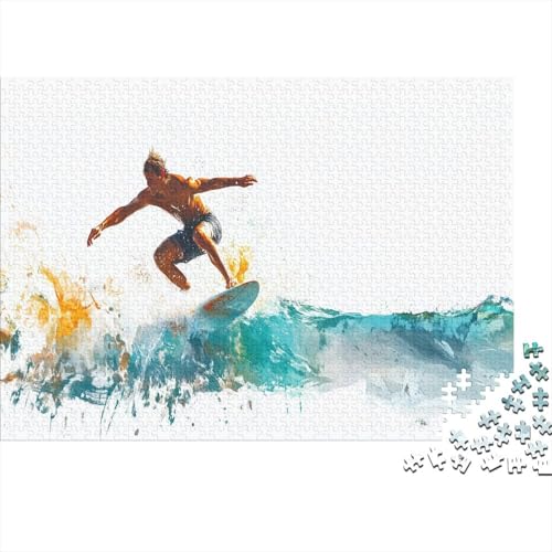 Surfen Puzzle 1000 Teile Holzspielzeug Lustige Nervenkitzel und Spielchen Geschicklichkeitsspiel Für Erwachsenenpuzzle Ab 14 Jahren 1000pcs (75x50cm) von EYABZKLDZ