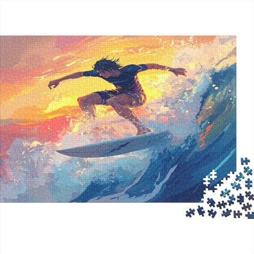 Surfen Puzzle 300 Teile Holzspielzeug Lustige Nervenkitzel und Spielchen Geschicklichkeitsspiel Für Erwachsene Und Kinder Ab 10 Jahren 300pcs (40x28cm) von EYABZKLDZ