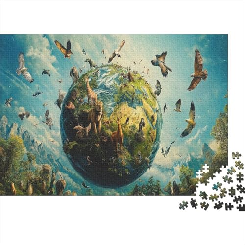 Tierwelt Holzpuzzles 300 Teile Holzspielzeug Seien Sie Riotous mit Farbe voller Vitalität Geschicklichkeitsspiel Für Erwachsene Und Kinder Ab 10 Jahren 300pcs (40x28cm) von EYABZKLDZ