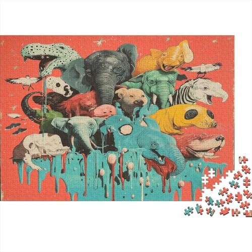 Tierwelt Puzzle 300 Teile Holzspielzeug Seien Sie Riotous mit Farbe voller Vitalität Erwachsenenpuzzle Für Erwachsene Und Kinder Ab 10 Jahren 300pcs (40x28cm) von EYABZKLDZ