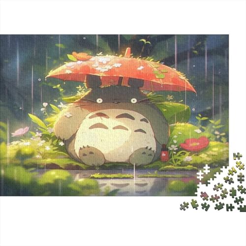 Totoro Holzpuzzles 1000 Teile Holzspielzeug Cartoon Cute Geschicklichkeitsspiel Für Die Ganze Familie Unique Gift Home Decor 1000pcs (75x50cm) von EYABZKLDZ