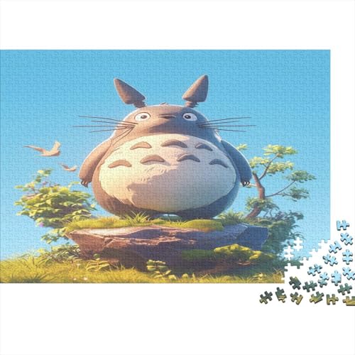 Totoro Holzpuzzles 300 Teile Holzspielzeug Cartoon Cute Geschicklichkeitsspiel Unique Gift Home Decor 300pcs (40x28cm) von EYABZKLDZ