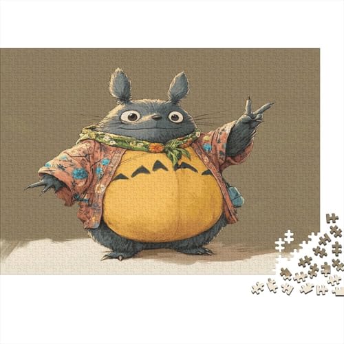 Totoro Holzpuzzles 300 Teile Holzspielzeug Cartoon Cute Puzzle-Spiel Für Erwachsenenpuzzle Ab 14 Jahren 300pcs (40x28cm) von EYABZKLDZ