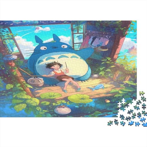 Totoro Holzpuzzles 500 Teile Holzspielzeug Cartoon Cute Erwachsenenpuzzle Geschicklichkeitsspiel Für Erwachsene Und Kinder Ab 14 Jahren 500pcs (52x38cm) von EYABZKLDZ