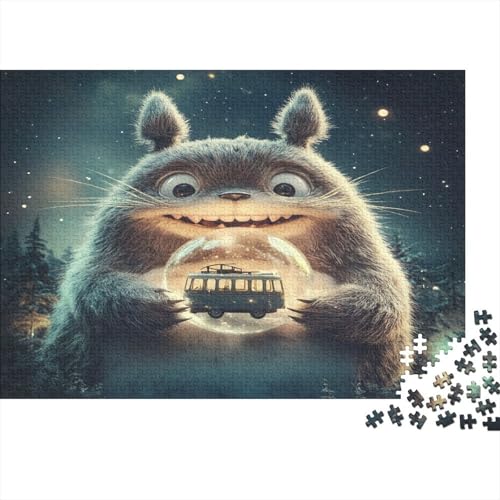 Totoro Holzpuzzles 500 Teile Holzspielzeug Cartoon Cute Geschicklichkeitsspiel Für Erwachsene Und Kinder Ab 14 Jahren 500pcs (52x38cm) von EYABZKLDZ