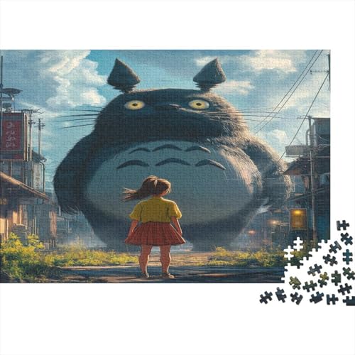 Totoro Puzzle 1000 Teile Holzspielzeug Cartoon Cute Erwachsenenpuzzle Für Erwachsene Und Kinder Ab 10 Jahren 1000pcs (75x50cm) von EYABZKLDZ