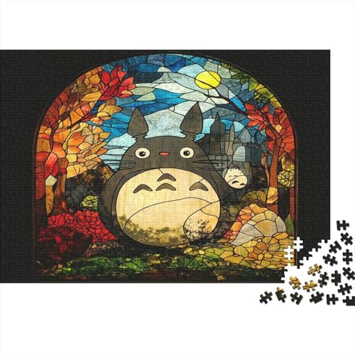 Totoro Puzzle 1000 Teile Holzspielzeug Cartoon Cute Puzzle-Spiel Für Erwachsene Und Kinder Ab 10 Jahren 1000pcs (75x50cm) von EYABZKLDZ