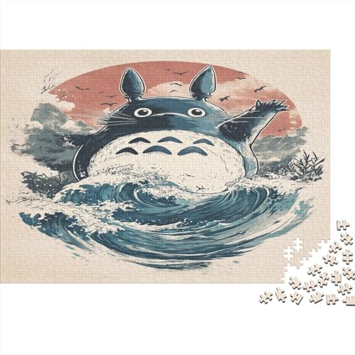 Totoro Puzzle 300 Teile Holzspielzeug Cartoon Cute Erwachsenenpuzzle Geschicklichkeitsspiel Für Erwachsenenpuzzle Ab 14 Jahren 300pcs (40x28cm) von EYABZKLDZ