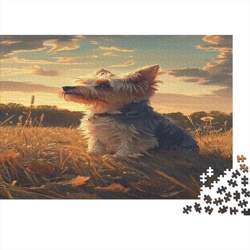 Yorkshire Terrier Puzzle 300 Teile Holzspielzeug klein und exquisit nett und verspielt Geschicklichkeitsspiel Für Die Ganze Familie Unique Gift Home Decor 300pcs (40x28cm) von EYABZKLDZ