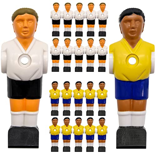 eyepower 22 Tischkicker Figuren 16mm - Deutschland vs. Brasilien - Tisch Fussball Kicker Figuren - Tisch Fussballspiel Zubehör Fußball Kickertisch Ersatzteile Tischfussball Figuren Kicker Tisch von EYEPOWER