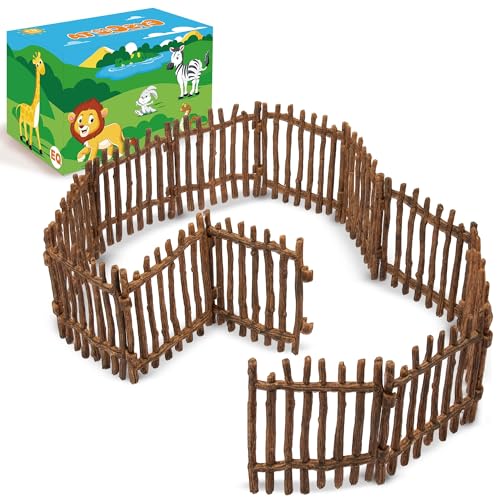 EYSCOTA Realistisches Spielzeug Zaun, große Korral Fechten Panel Zubehör Playset, Bauernhof Zaun Spielzeug für Scheune Paddock Pferd Stall Pferde Figuren, pädagogische Geschenk für Kinder Kleinkind von EYSCOTA