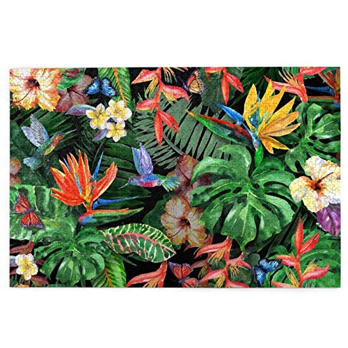 1000-teiliges Puzzle, Tropische exotische Blumenblätter, lustiges Lernspielzeug, Lernspiele, Heimdekorationspuzzle, 52 x 38 cm von EZMLFA