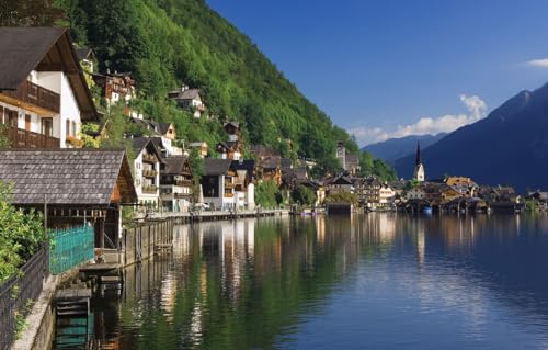 2000-teiliges Puzzle für Erwachsene | Landschaftspuzzle für Erwachsene 2000, Berge, Stadt, Fluss, Österreich, Hallstatt, Landschaft, Wälder 70 x 100 cm von EZMLFA