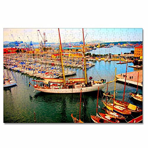 Frankreich Port Toulon Puzzle für Erwachsene 1000 Teile Kinderpuzzle Reisegeschenk Souvenir 70x50CM von EZMLFA