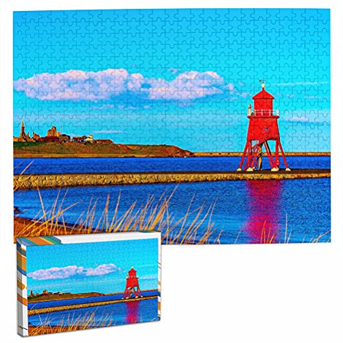 Großbritannien England South Shields Leuchtturm Puzzle für Erwachsene 1000 Teile Reisegeschenk Souvenir 52x38CM von EZMLFA