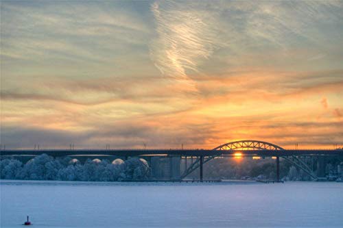 Puzzle 1000 Teile Goldener Sonnenaufgang in Stockholm Puzzles Lernspielzeug für Erwachsene Geburtstagsgeschenk Heimdekoration 52x38CM von EZMLFA