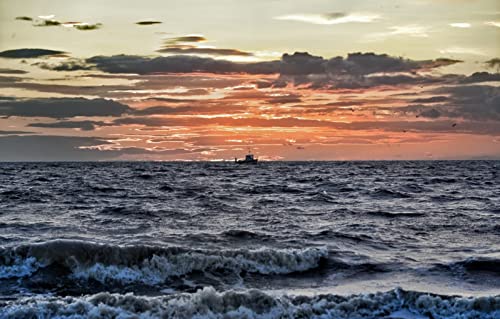 Puzzle für Erwachsene, 1000 Teile, Naturschönheit, Sonnenuntergang, Hunstanton Beach, 38 x 26 cm von EZMLFA