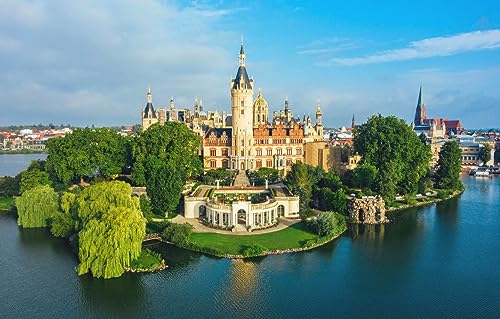 Puzzle für Erwachsene, 1000 Teile, Schweriner Schloss im Fluss, Puzzle, 52 x 38 cm von EZMLFA