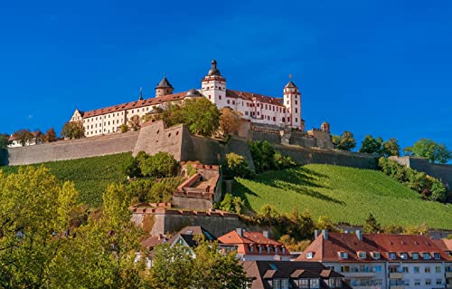 Puzzle für Erwachsene, 1000 Teile, Stadtschloss, Deutschland, Festung, Bayern, Würzburg, Festung Marienburg, 70 x 50 cm von EZMLFA