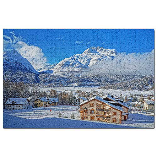 Schweiz SAAS Fee Puzzle für Erwachsene 1000 Teile Reisegeschenk Souvenir 70x50CM von EZMLFA