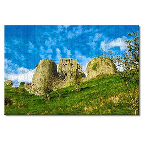 UK England Corfe Castle Puzzle für Erwachsene und Kinder, 1000 Teile, Puzzlespiel als Geschenk, Heimdekoration, besondere Reisesouvenirs, 70 x 50 cm von EZMLFA