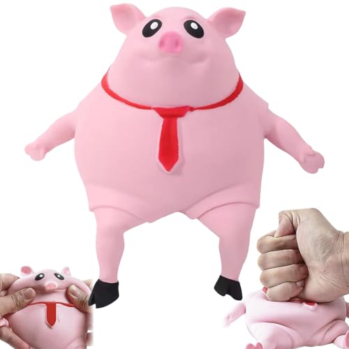 Stress Schwein Stress Spielzeug,Piggy Squeeze Toy,Kreatives Dekompressions Piggy,Anti Stress Schwein Rosa,Piggy Squeeze Toy, Toys für Kinder Erwachsener von EZOULUOBA