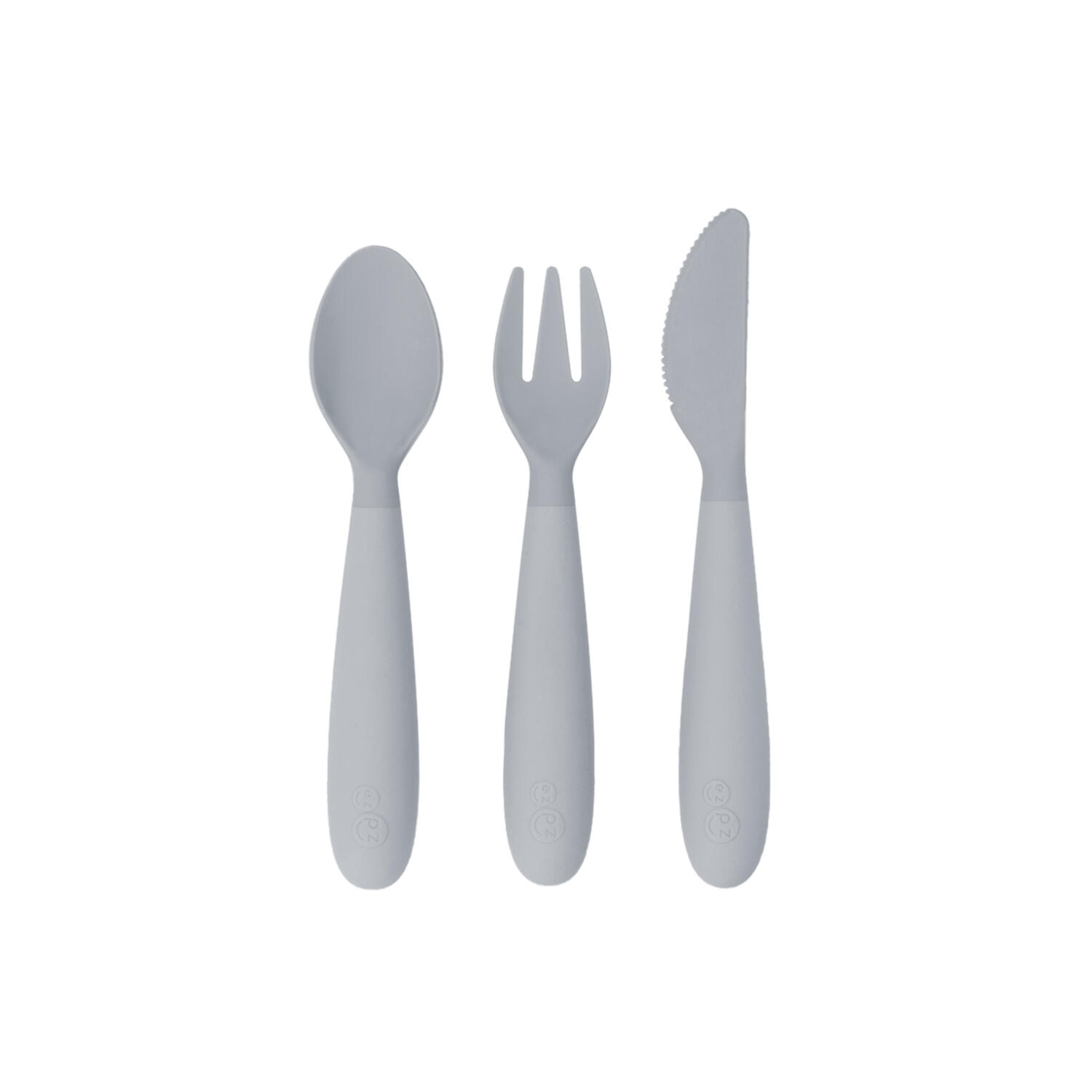 EZPZ Happy Utensils - Pewter EZPZ Happy Utensils - Pewter von EZPZ