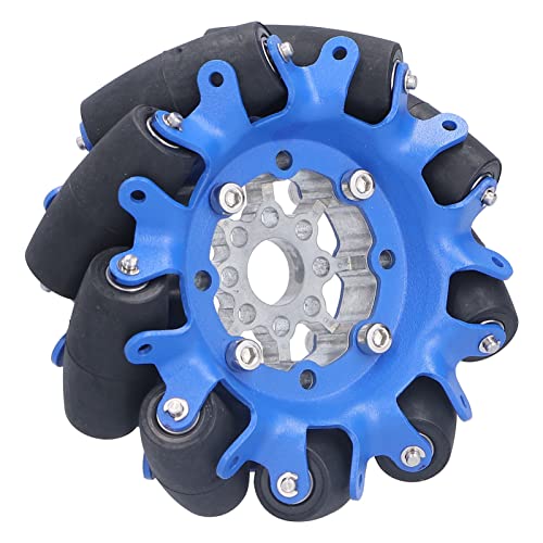 Eacam 4in Omnidirectional Wheel, TPU -Gummi -Roboter -Roboter -Auto -Omni -Komponenten, Kalte SPCC -Stahlwelle, Geeignet für Kleine Roboter (Revolver 5606-0100-0100) von Eacam