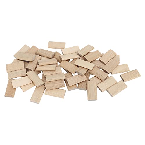 Eacam 50pcs Buchenholz Holz Domino Tenon, Bastelnder Holzbearbeitungsanschluss mit Natürlicher Fester Buche, Flaches und Langgebundenes Design, Dichte Buche für Möbelstiche und von Eacam