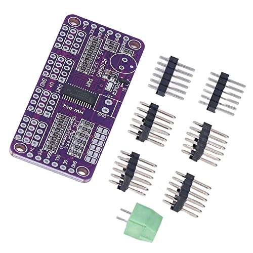 Servomotortreiber, PWM-Steuermodul 16 Kanal 12 Bit IIC PCA9685 Controller, Hot Access, 1,6 kHz Frequenz, 5 V-kompatibel, Kompakte Größe, für Heimwerker von Eacam