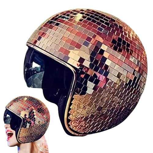 EagerMinds Discokugel Hüte, Disco Dekor Helme mit Einziehbarem Visier, Glitzer Spiegel Glas Discokugel Hut Helm, Disco-Party-Helm, Hut für DJ-Club, Bühnenparty, Hochzeit, Urlaub (C) von EagerMinds