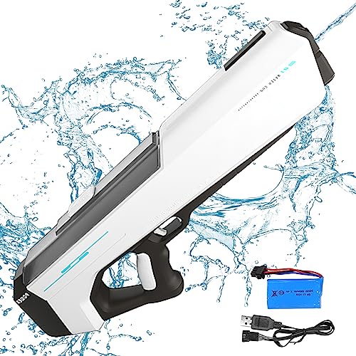 Elektrische Wasserpistole, lange Distanz, wasserdicht, für Erwachsene/Kinder, elektrische Wasserpistole, leistungsstark, Reichweite 8 – 10 m, für Strand, Pool, Sommerparty, 500 ml von EagerMinds