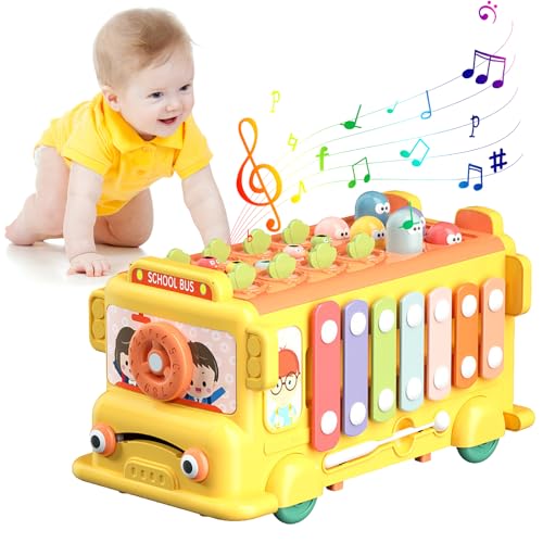 Kinderklavier Autospielzeug Für Babys, Musikalisches Klopfspielzeug Autospielzeug, 6-in-1 Early Development & Activity Toys, sensorische Spielzeug für 1 2 3 4 Jahre alte Jungen und Mädchen von EagerMinds