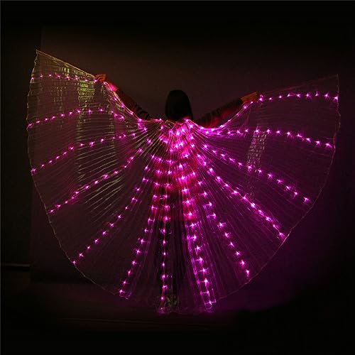 LED Flügel für Erwachsene, Leuchtende Feenflügel LED Schmetterlingsflügel Isis Flügel Bauchtanz Engelstanz Flügel, Performance-Kostüm für Halloween und Weihnachtsfeiern, Maskerade (Violettes Licht) von EagerMinds