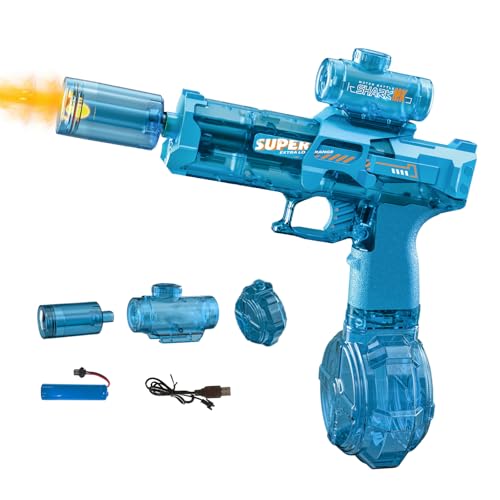 Wasserpistole Elektrisch, Elektrische Wasserpistole mit Blitzeffekten wasserdichte Spritzpistole Spielzeug Wasserpistole Sommer Wasserspielzeug Für Pool, Strand, Garten,Electric Water Gun (Blau) von EagerMinds