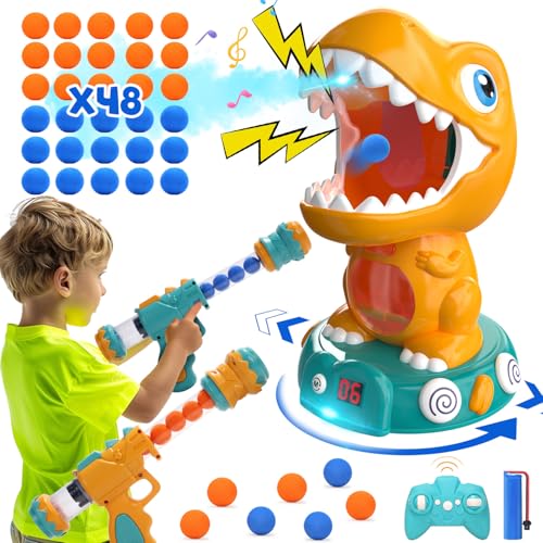 EagleStone Remote Control Dinosaurier Shooting Spielzeug für Kinder 8-12, elektronische Dino Shooting Ziel Spiel mit Spay, Auto Scoring, Licht &Roar, 6 7 8 9Year Old Boy Birthday Gift Party Favor von EagleStone