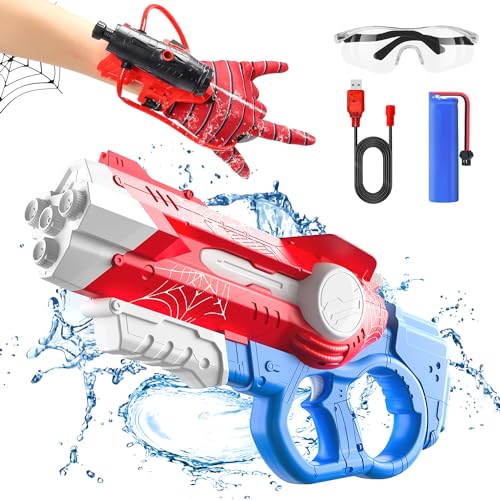 EagleStone Elektrische Wasserpistole Groß für Kinder Erwachsene, Automatische Spinnen Spritzpistolen 10 M Reichweite 1100 ML mit Schutzbrille Sommer Wasser Spielzeug für Jungen Mädchen von EagleStone