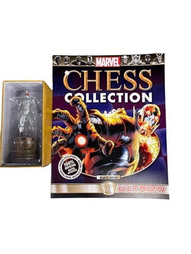 Eaglemoss Marvel Chess Collection Handgeformt mit bleifreiem fleischigem Harz, Ultron Rook Stück mit Hintergrundgeschichte und Storyline Recap Magazin von Eaglemoss