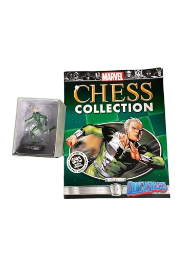 Eaglemoss Marvel Chess Collection QuickSilver Handgeformter bleifreier Metallharz-Bauer mit Hintergrundgeschichte und Storyline Recap Magazin von Eaglemoss