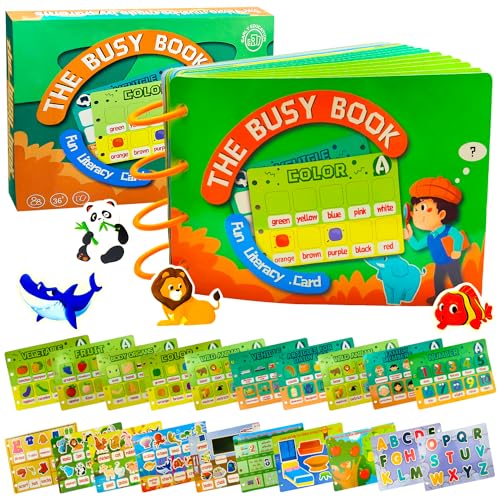 Eagool Montessori Spielzeug ab 3 4 5 6 Jahre, Quiet Book Busy Book 20 Themen Motorik Lernspielzeug Kinder Kalender Kinderspielzeug Kleinkinder Zuhause Kindergarten Einschulung Geschenk von Eagool