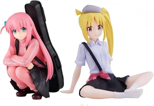 Eamily for Anime Bocchi The Rock Figure Statue Gotō Hitori Standing Position Character Model PVC Anime Action Figure Collectable Gifts (2pcs) von Eamily